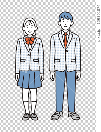 シンプル イラスト 制服を着た学生の全身イメージ ベクターイラスト シンプル イラスト 制服を着た学生の全身イメージ ベクターイラスト 139591874