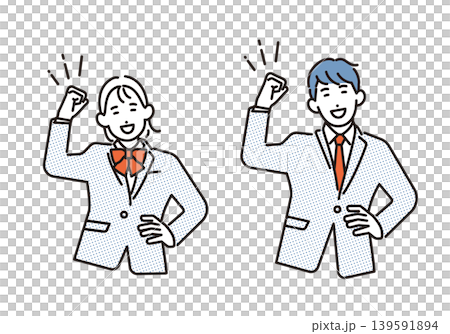 シンプル イラスト ガッツポーズをする学生のイメージ ベクターイラスト シンプル イラスト ガッツポーズをする学生のイメージ ベクターイラスト 139591894