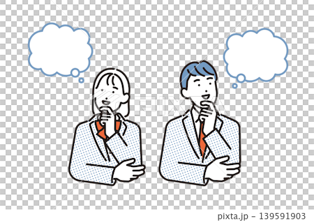シンプル　イラスト　将来や進路について考える学生のイメージ ベクターイラスト 139591903