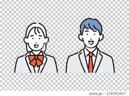 シンプル イラスト 制服を着た学生の上半身イメージ ベクターイラスト シンプル イラスト 制服を着た学生の上半身イメージ ベクターイラスト 139591927