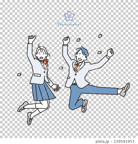 シンプル イラスト 笑顔でジャンプする学生のイメージ ベクターイラスト シンプル イラスト 笑顔でジャンプする学生のイメージ ベクターイラスト 139591953
