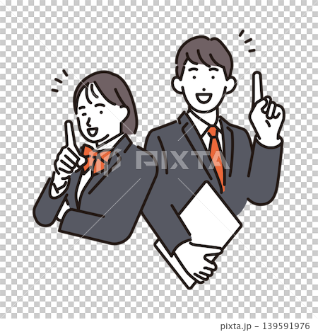 Simple illustration: A student explaining a key point (vector illustration) Simple illustration: A student explaining a key point (vector illustration) 139591976