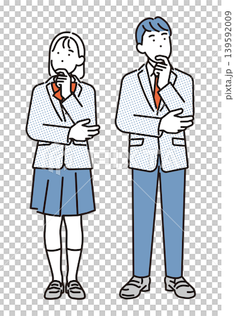 シンプル　イラスト　進路や将来について考える学生のイメージ ベクターイラスト 139592009
