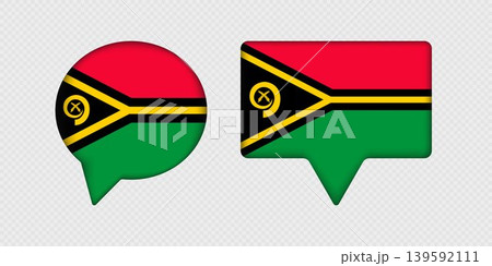 Flag of Vanuatu in speech bubble. 139592111