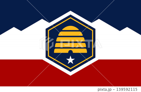 Utah State Official Flag. Vector illustration. 139592115