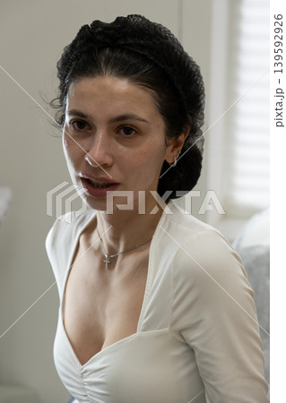 Young Woman After Facial Cosmetic Procedures Clean Skin Close Up Vertical Young Woman After Facial Cosmetic Procedures Clean Skin Close Up Vertical 139592926