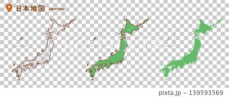 日本地圖插圖套裝 | 都道府縣、地理、教育素材、向量素材 139593569