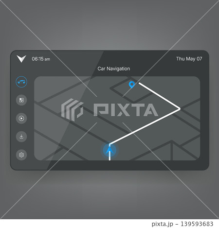 Modern 3D Car Navigation Dashboard Interface Vector Design Modern 3D Car Navigation Dashboard Interface Vector Design 139593683