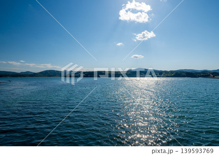 晴天にきらめく南三陸の海 癒しの自然風景 晴天にきらめく南三陸の海 癒しの自然風景 139593769