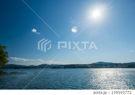 晴天にきらめく南三陸の海 癒しの自然風景 晴天にきらめく南三陸の海 癒しの自然風景 139593772