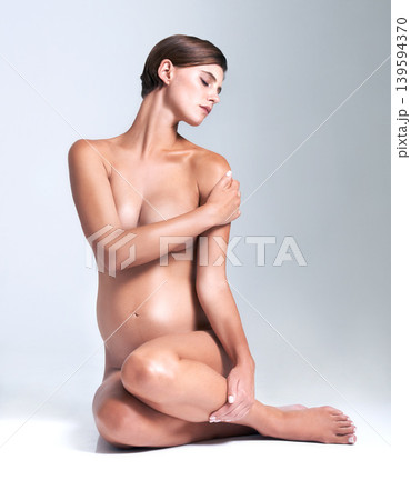 Woman, pregnancy and face or naked in studio with thinking, dreaming or healthy body with stomach. Pregnant, person and thoughtful with mock up space for ideas and maternity on white background Woman, pregnancy and face or naked in studio with thinking, dreaming or healthy body with stomach. Pregnant, person and thoughtful with mock up space for ideas and maternity on white background 139594370