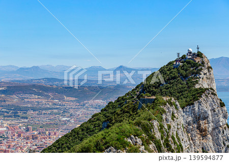 Aerial view of top of Gibraltar Rock, in Upper Rock Natural Reserve Aerial view of top of Gibraltar Rock, in Upper Rock Natural Reserve 139594877