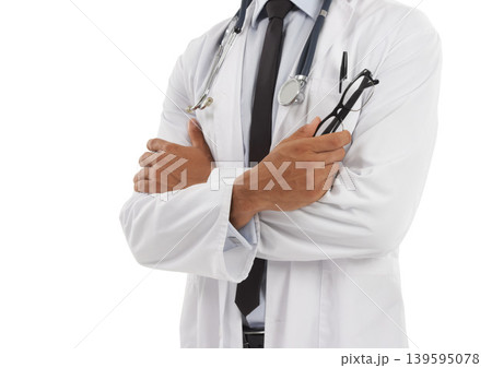 Doctor, man and hands for career in studio, confidence and expert in healthcare or medicare. Male professional, medical consultant and insurance by white background, physician and trust in medicine Doctor, man and hands for career in studio, confidence and expert in healthcare or medicare. Male professional, medical consultant and insurance by white background, physician and trust in medicine 139595078