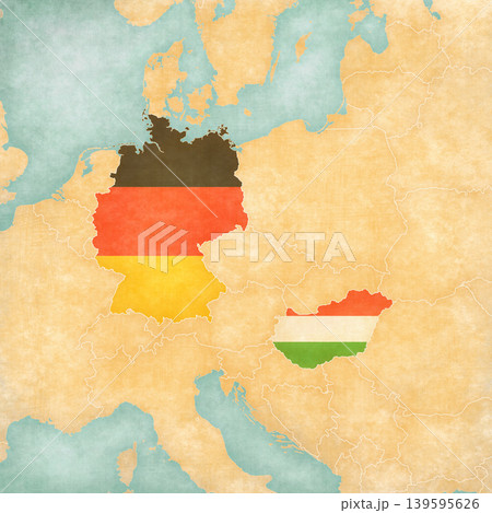 Map of Central Europe - Germany and Hungary 139595626
