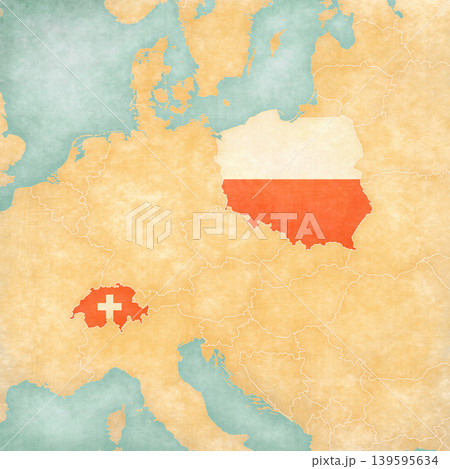 Map of Central Europe - Poland and Switzerland Map of Central Europe - Poland and Switzerland 139595634