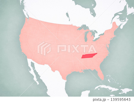 Map of United States of America - Tennessee Map of United States of America - Tennessee 139595643