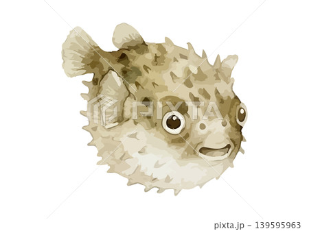 水彩風のフグのイラスト 水彩風のフグのイラスト 139595963