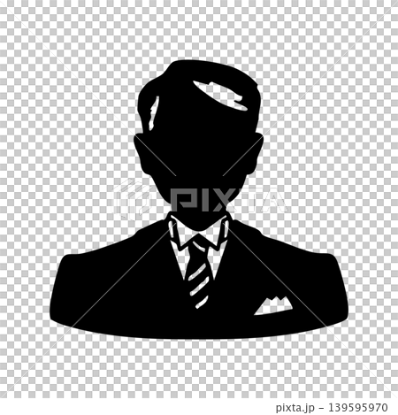Men in formal suits, middle-aged and senior, monochrome silhouette illustration Men in formal suits, middle-aged and senior, monochrome silhouette illustration 139595970