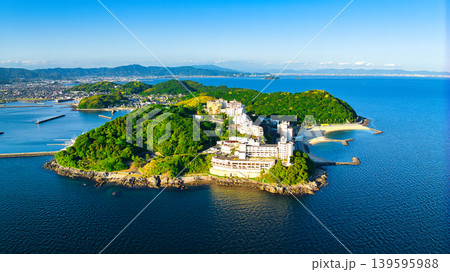 愛知県蒲郡市の西浦温泉+西浦パームビーチを上空からドローン撮影 愛知県蒲郡市の西浦温泉+西浦パームビーチを上空からドローン撮影 139595988