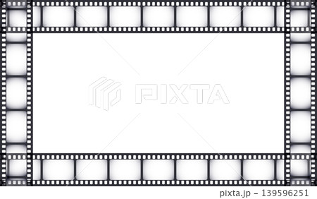 Overlayed transparent film frame isolated on white background. Blank old grunge film template. Vector illustration. Overlayed transparent film frame isolated on white background. Blank old grunge film template. Vector illustration. 139596251