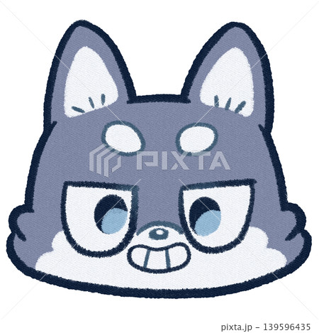 にっこり笑顔のオオカミラスターイラスト にっこり笑顔のオオカミラスターイラスト 139596435