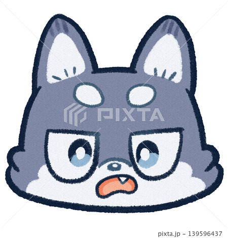 驚いた顔のオオカミラスターイラスト 139596437