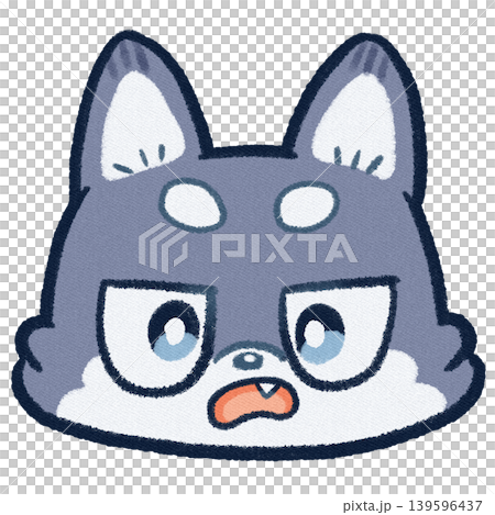 驚いた顔のオオカミラスターイラスト 139596437