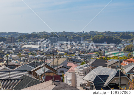 高台から見た菊川市の街並み(静岡県) 139597060