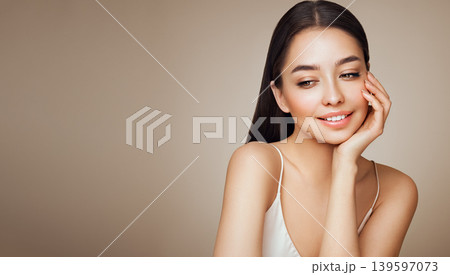 Portrait beautiful young woman with clean fresh skin 139597073