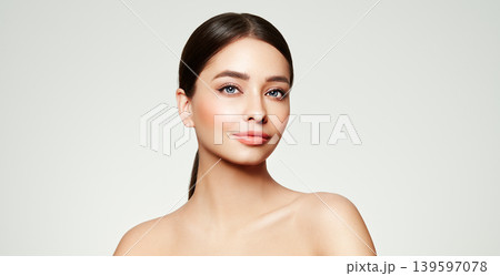 Portrait beautiful young woman with clean fresh skin 139597078