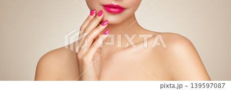 Portrait beautiful young woman with clean fresh skin Portrait beautiful young woman with clean fresh skin 139597087