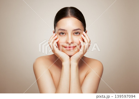 Portrait beautiful young woman with clean fresh skin 139597094