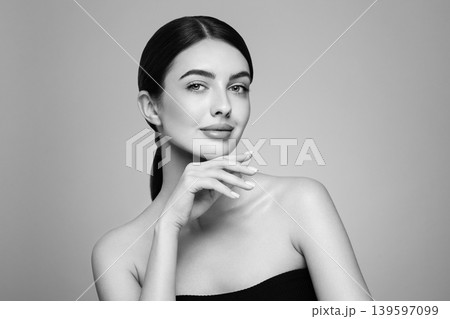 Portrait beautiful young woman with clean fresh skin 139597099