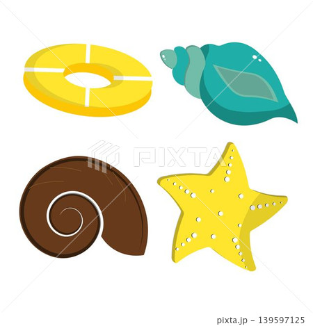 Summer Beach Icon Collection Colorful Vacation Elements Summer Beach Icon Collection Colorful Vacation Elements 139597125