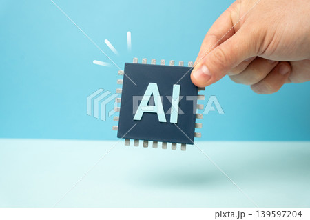 New AI microchip. Development of AI technologies. Advanced processor innovation, semiconductor industry growth and future of artificial intelligence computing. New AI microchip. Development of AI technologies. Advanced processor innovation, semiconductor industry growth and future of artificial intelligence computing. 139597204