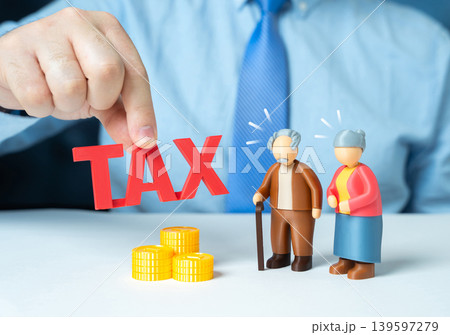 High taxes hit pensioners finances. Elderly people suffer from high taxes. Rising living costs, reduced purchasing power and financial pressure on retirees and households. High taxes hit pensioners finances. Elderly people suffer from high taxes. Rising living costs, reduced purchasing power and financial pressure on retirees and households. 139597279