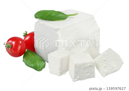 Feta cheese isolated on white background. With  full depth of field 139597627