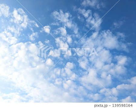 晴天の空に浮かぶ幻想的なうろこ雲の自然風景 139598164