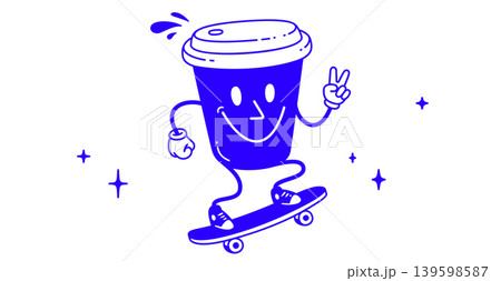 Coffee cup, funny character mascot Coffee cup, funny character mascot 139598587