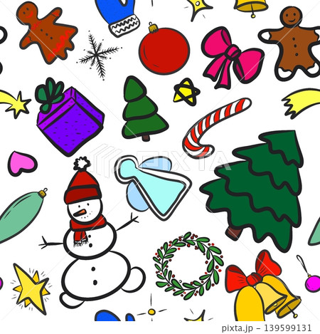 Colorful Christmas seamless pattern Colorful Christmas seamless pattern 139599131