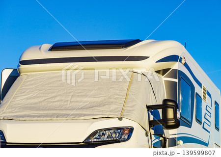 Motorhome with thermal screen blind Motorhome with thermal screen blind 139599807