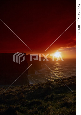Cliffs of Moher at sunset in Co. Clare Ireland Europe Cliffs of Moher at sunset in Co. Clare Ireland Europe 139599823