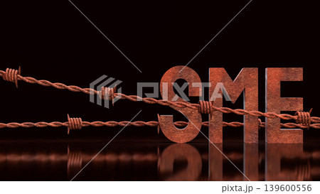 Small Business Barriers and Challenges 3d render. Small Business Barriers and Challenges 3d render. 139600556