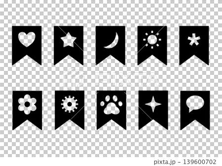 Bookmark pictograms with various symbols Bookmark pictograms with various symbols 139600702