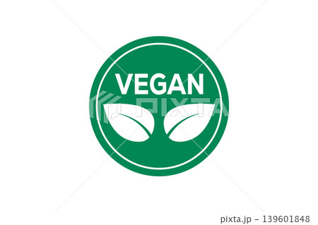Vegan Green Label Logo Badge With Leaves, Organic Food Seal and Eco-Friendly Icon for Packaging Vegan Green Label Logo Badge With Leaves, Organic Food Seal and Eco-Friendly Icon for Packaging 139601848