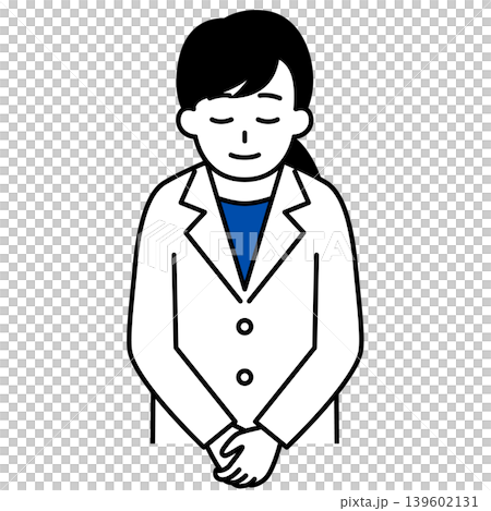 一位女醫生鞠躬 一位女醫生鞠躬 139602131