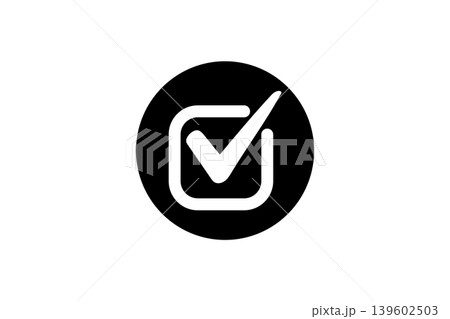 Minimal Checkmark Icon Inside Rounded Square and Circle Symbolizing Approval, Verified Completion, and Success Minimal Checkmark Icon Inside Rounded Square and Circle Symbolizing Approval, Verified Completion, and Success 139602503