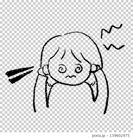 更年期障害で耳鳴りと頭痛に悩む女性の手描きイラスト 更年期障害で耳鳴りと頭痛に悩む女性の手描きイラスト 139602975