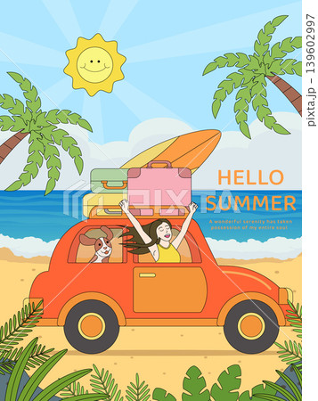 Refreshing summer vacation illustration Refreshing summer vacation illustration 139602997
