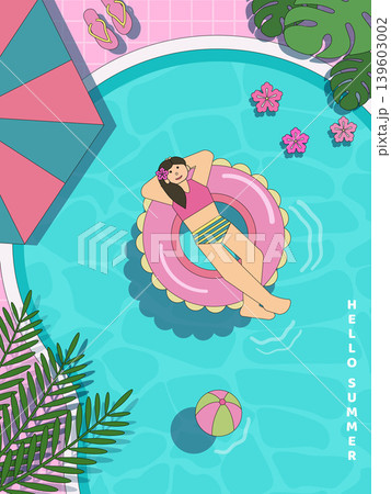 Refreshing summer vacation illustration Refreshing summer vacation illustration 139603002